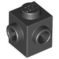 Lego kostka (kostička) 1x1 s nopy na dvou sousedních stranách, černá (6187572)
